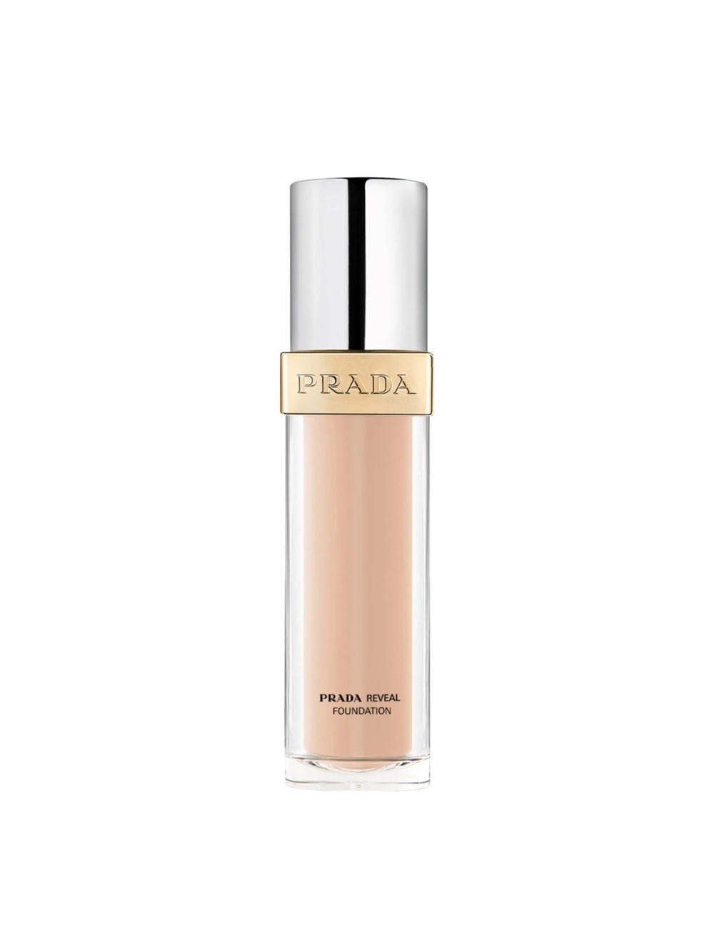 Prada Reveal Liquid Foundation – Nude Beige with Gold Accent